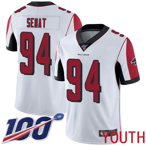 Atlanta Falcons Limited White Youth Deadrin Senat Road Jersey NFL Football 94 100th Season Vapor Untouchable